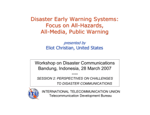 Disaster Early Warning Systems: Focus on All - Hazards,