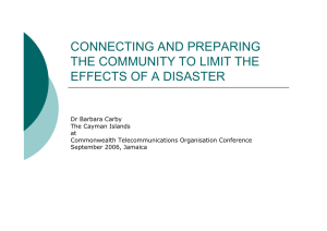 CONNECTING AND PREPARING THE COMMUNITY TO LIMIT THE EFFECTS OF A DISASTER