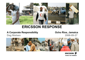 ERICSSON RESPONSE A Corporate Responsibility Ocho Rios, Jamaica Dag Nielsen
