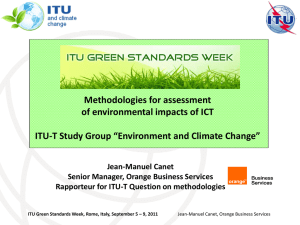 Methodologies for assessment of environmental impacts of ICT