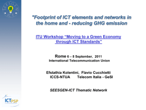 &#34;Footprint of ICT elements and networks in through ICT Standards”