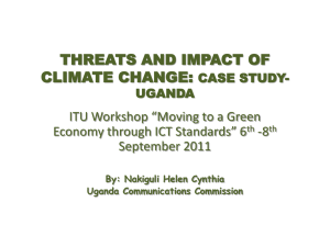 THREATS AND IMPACT OF CLIMATE CHANGE: ITU Workshop “Moving to a Green