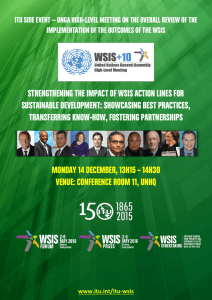 ITU SIDE EVENT — UNGA HIGH-LEVEL MEETING ON THE OVERALL... IMPLEMENTATION OF THE OUTCOMES OF THE WSIS