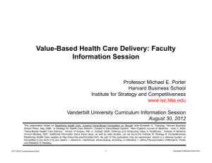 Value-Based Health Care Delivery: Faculty Information Session