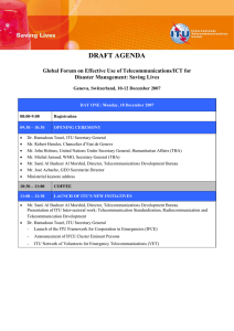 DRAFT AGENDA  Global Forum on Effective Use of Telecommunications/ICT for