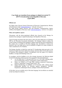 Case Study on transition from analogue to digital terrestrial TV