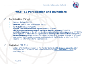  Participation WCIT-12 Participation and Invitations