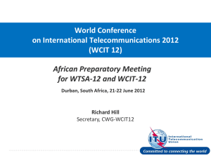 African Preparatory Meeting for WTSA-12 and WCIT-12 World Conference on International Telecommunications 2012