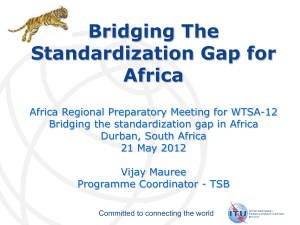 Bridging The Standardization Gap for Africa