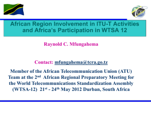African Region Involvement in ITU-T Activities