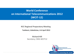 World Conference on International Telecommunications 2012 (WCIT-12) RCC Regional Preparatory Meeting