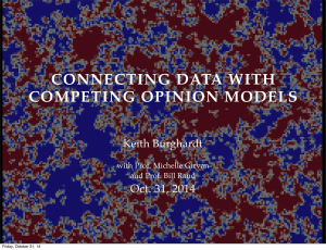 CONNECTING DATA WITH COMPETING OPINION MODELS Oct. 31, 2014 Keith Burghardt