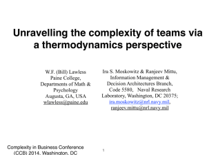 Unravelling the complexity of teams via a thermodynamics perspective