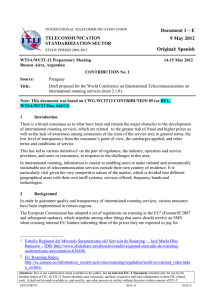 Document 1 – E 9 May 2012 Original: Spanish TELECOMMUNICATION