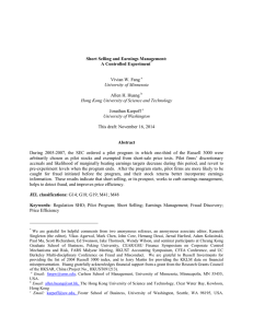 Short Selling and Earnings Management: A Controlled Experiment Abstract