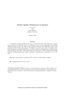 Market Quality Breakdowns in Equities
