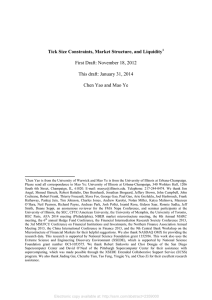 Tick Size Constraints, Market Structure, and Liquidity