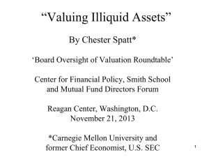 “Valuing Illiquid Assets” By Chester Spatt*