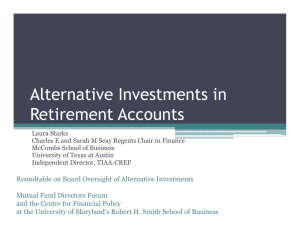 Alternative Investments in Retirement Accounts