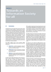 6.1 Conclusions World Information Society Report 2006
