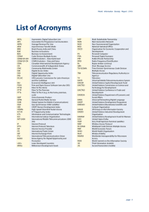 List of Acronyms World Information Society Report 2006