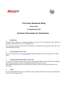 ITU Green Standards Week Practical Information for Participants