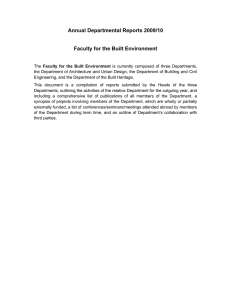 Annual Departmental Reports 2009/10  Faculty for the Built Environment