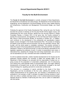 Annual Departmental Reports 2010/11  Faculty for the Built Environment