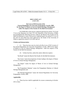 Legal Notice 203 of 2013 – Malta Government Gazette 19,111 –...  EDUCATION ACT (CAP. 327)