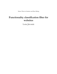 Functionality classification filter for websites Lotta Järvstråt