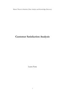 Customer Satisfaction Analysis Laura Funa i