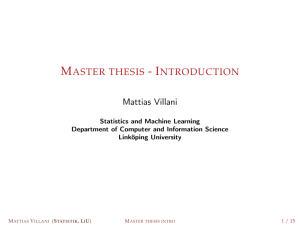 M - I ASTER THESIS NTRODUCTION
