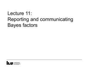 Lecture 11: Reporting and communicating Bayes factors