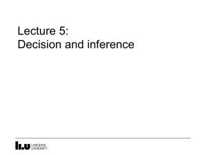 Lecture 5: Decision and inference