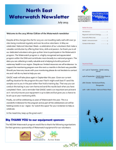 North East Waterwatch Newsletter  July 2013