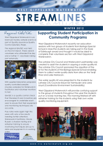 Supporting Student Participation in Community Programs Regional QA/QC