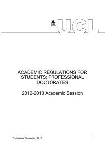 ACADEMIC REGULATIONS FOR STUDENTS: PROFESSIONAL DOCTORATES