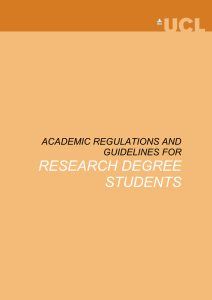RESEARCH DEGREE STUDENTS  ACADEMIC REGULATIONS AND