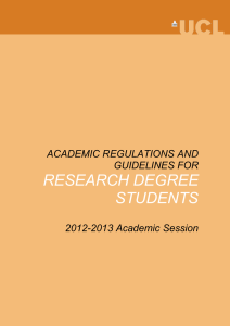 RESEARCH DEGREE STUDENTS  ACADEMIC REGULATIONS AND