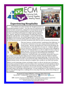 Experiencing Hospitality Fall 2013