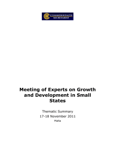 Meeting of Experts on Growth and Development in Small States