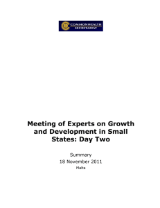 Meeting of Experts on Growth and Development in Small States: Day Two