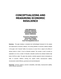 CONCEPTUALIZING AND MEASURING ECONOMIC RESILIENCE