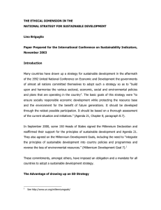 THE ETHICAL DIMENSION IN THE NATIONAL STRATEGY FOR SUSTAINABLE DEVELOPMENT Lino Briguglio