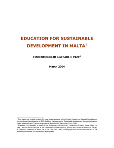 EDUCATION FOR SUSTAINABLE DEVELOPMENT IN MALTA 1