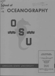 OCEANOGRAPHY Sliool of o7 cep7-