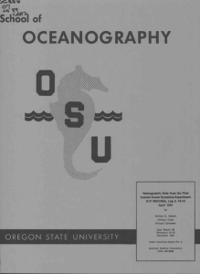 OCEANOGRAPHY VSei Schoci of 0