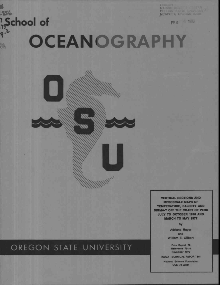 OCEANOGRAPHY Chool Of ir Sl