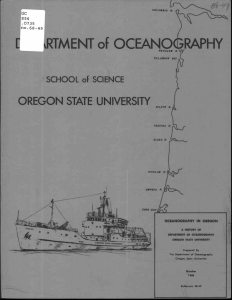 RTMENT of OCEANO CRAP HY OREGON STATE UNIVERSITY