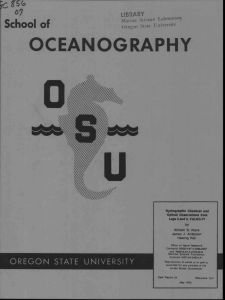 OCEANOGRAPHY School of OREGON STATE UNIVERSITY %iiiaiorrr